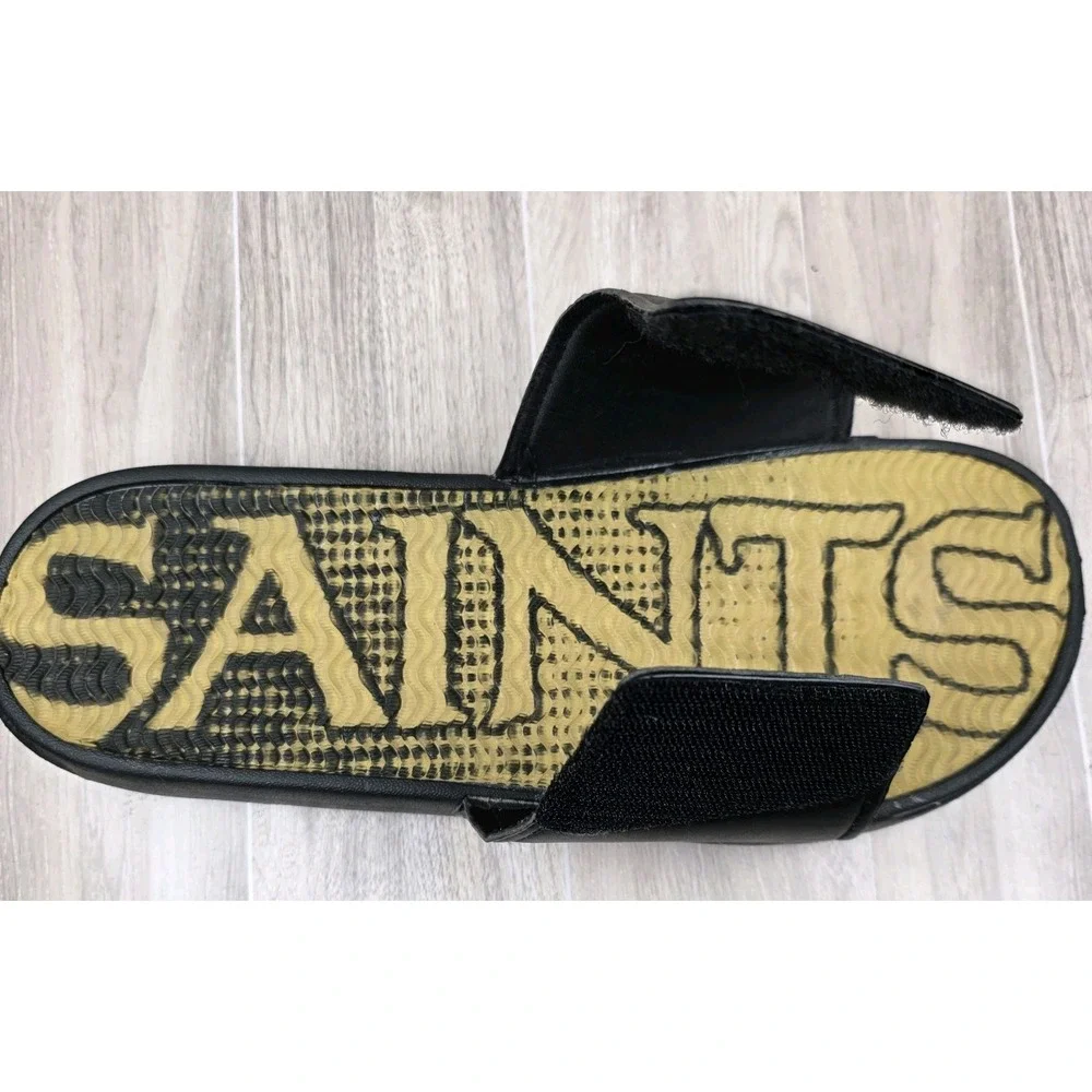 Foco New Orleans Saints Wordmark Gel Mens XL 13/14 Slip On Slide Sandals NFL